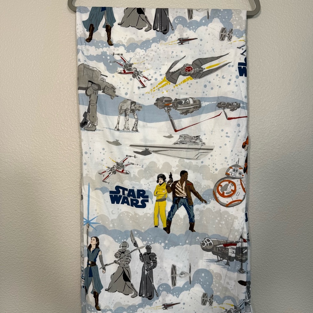 Pottery Barn Star Wars Cotton Sheet Panel - White, Blue, Gray, Yellow